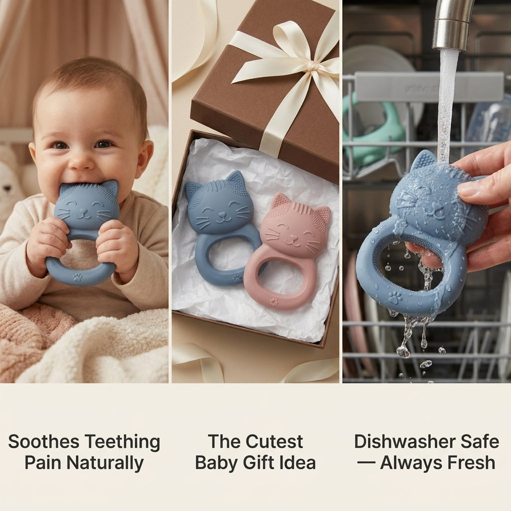 CuddleCat™ Baby Teether