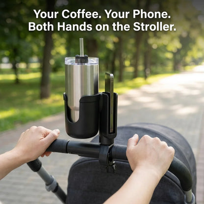 Universal Baby Stroller Cup Holder with Phone Mount