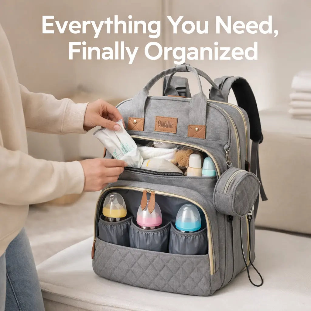 3-in-1 Diaper Backpack with Changing Station & 19 Storage Pockets