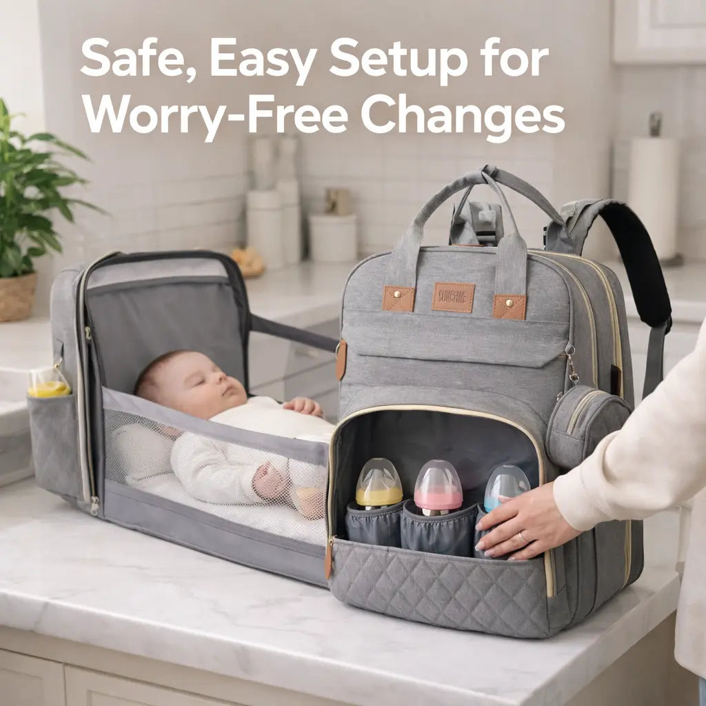 3-in-1 Diaper Backpack with Changing Station & 19 Storage Pockets