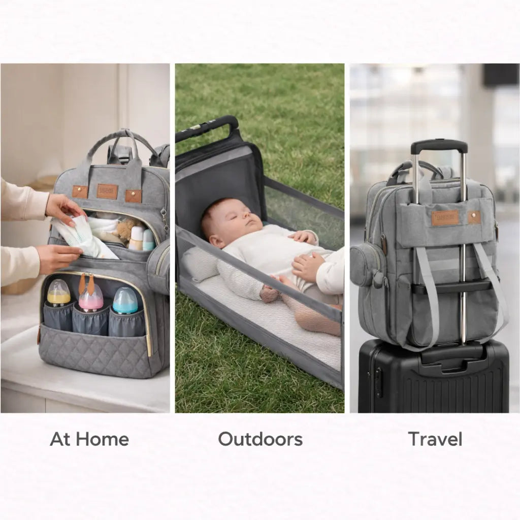 3-in-1 Diaper Backpack with Changing Station & 19 Storage Pockets