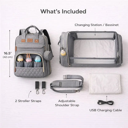 3-in-1 Diaper Backpack with Changing Station & 19 Storage Pockets