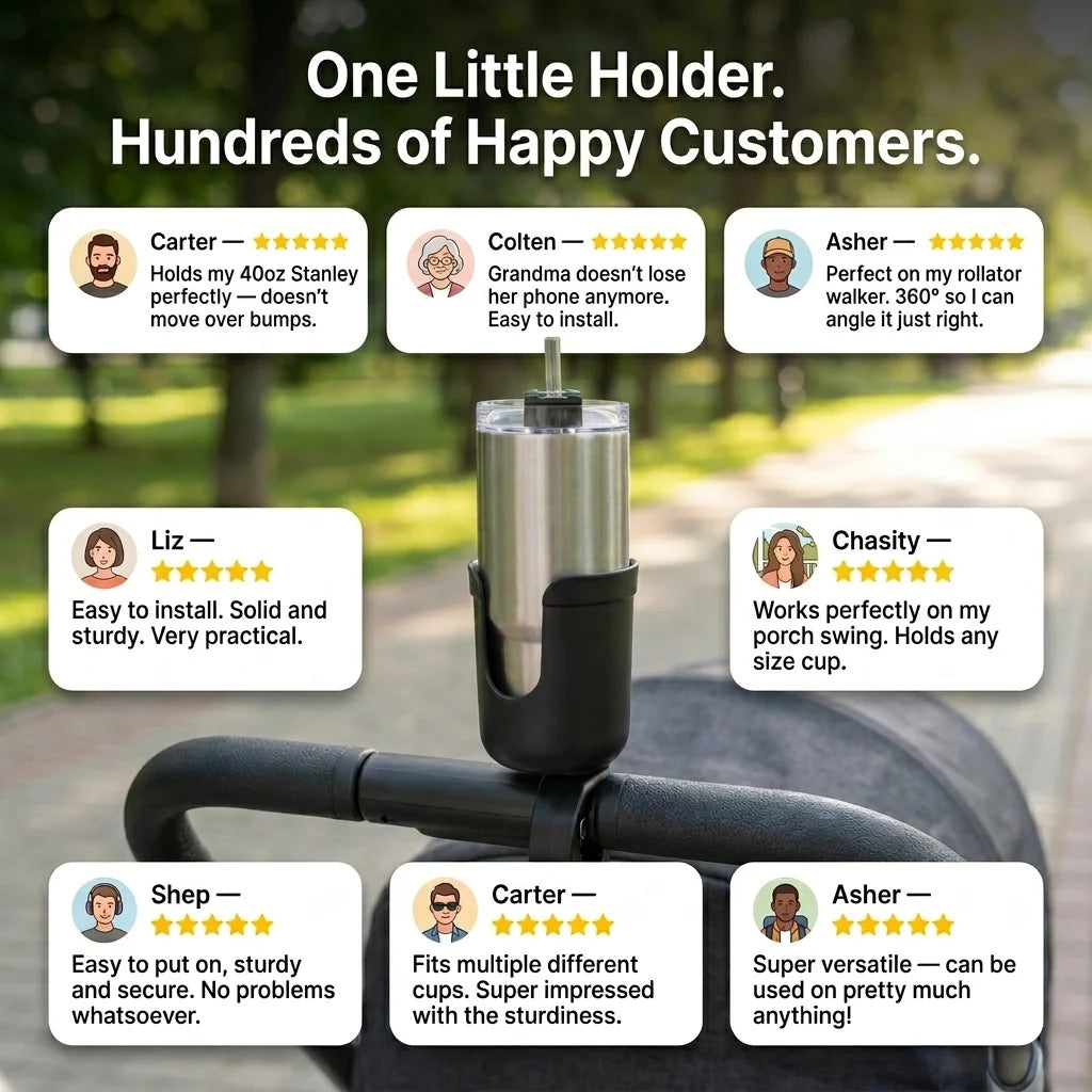 Universal Baby Stroller Cup Holder with Phone Mount