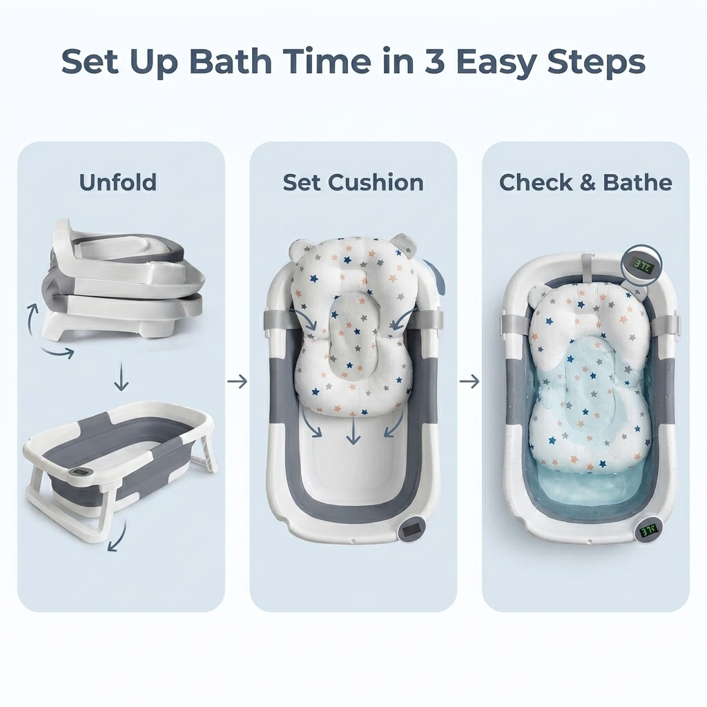 Baby Bath Tub- Safe & Cozy Bathing for Your Little One