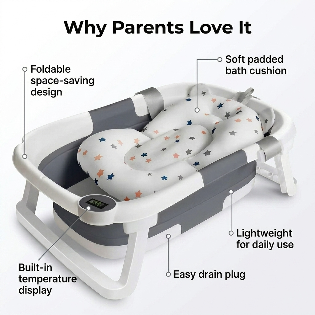 Baby Bath Tub- Safe & Cozy Bathing for Your Little One