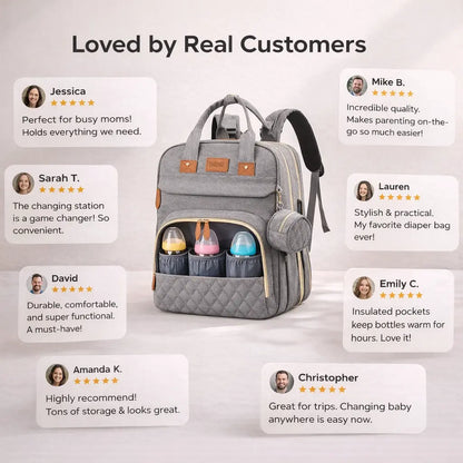 3-in-1 Diaper Backpack with Changing Station & 19 Storage Pockets