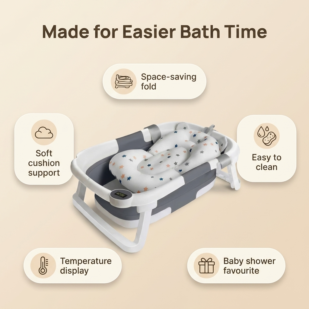 Baby Bath Tub- Safe & Cozy Bathing for Your Little One